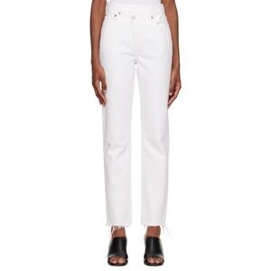 Agolde NWOT White Criss Cross Straight Jeans